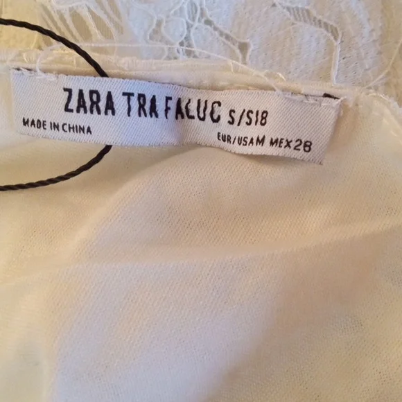 Zara lace embroidered crochet spaghetti strap crop top - Picture 8 of 8